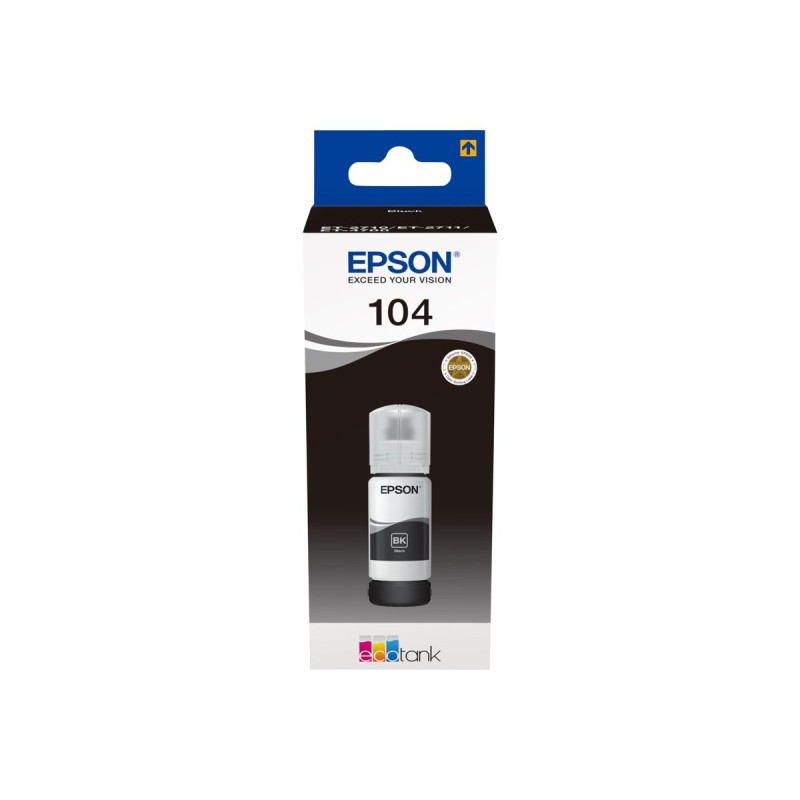 Epson EcoTank 104 Noire - Bouteille d'Encre Authentique pour Impressions Durables