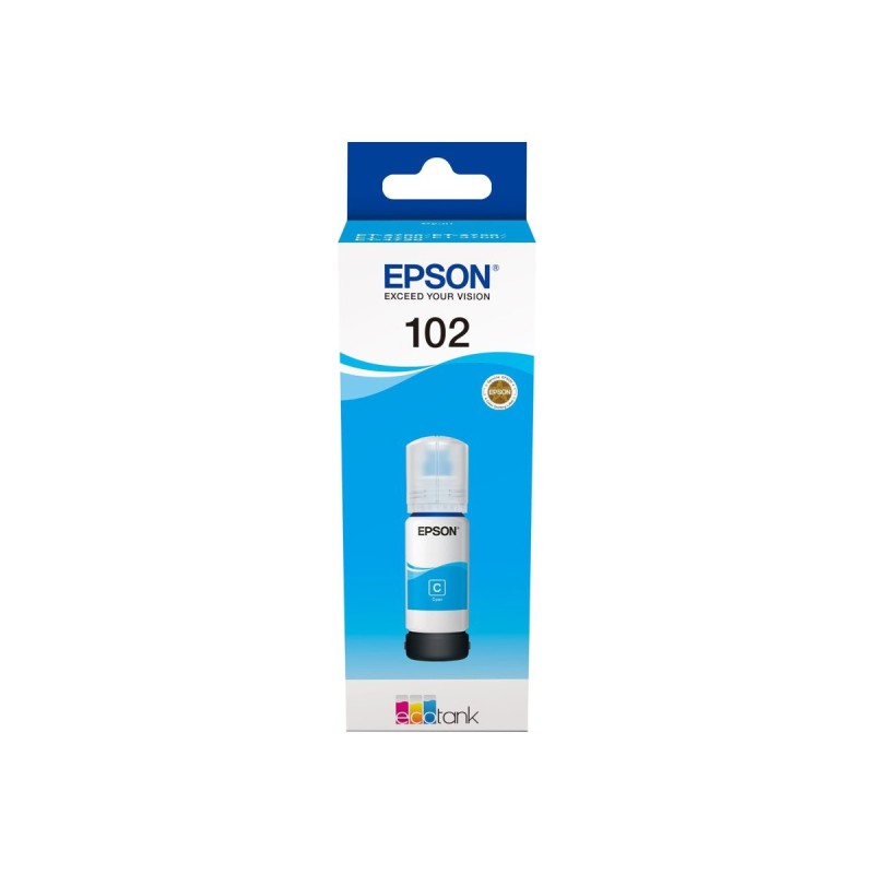 Epson EcoTank 102 Cyan - Encre Authentique 70ml pour Impressions Durables
