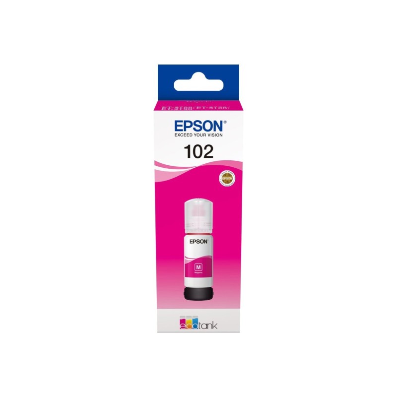 Epson EcoTank 102 Magenta - Encre Authentique 70ml pour Impressions Durables